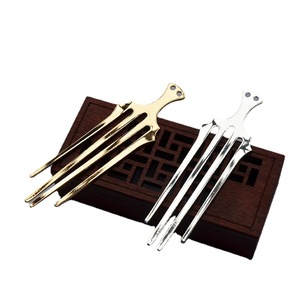 หวีผมทองแดง 27x95 มม. ชุบทองเงิน สไตล์โบราณ อุปกรณ์เสริมฮั่นฝู - Product Image 5