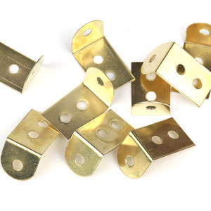 Gold 7-Shaped Right Angle Semi-Circular Corner Brackets Carbon Steel Plated Durable Furniture <b>Hardware</b> For Frames Tables Chairs - Product Image 1