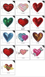 แผ่นปักลายหัวใจประดับเลื่อมรีดติดสำหรับตกแต่งเสื้อผ้าและหมวก ขายส่ง - Product Image 2