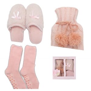 Coffret cadeau Pantoufles design dinosaure vert et bouillotte en caoutchouc avec couvercle - Product Image 5