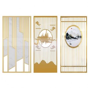 Panneaux muraux décoratifs 3D translucides en acier inoxydable texturé personnalisé, imperméables, pour hall d'hôtel, design moderne/classique mobile - Product Image 6