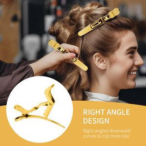 Pince crocodile dorée outil de coiffure pince <span class=keywords><strong>à</strong></span> bec de canard salon de coiffure spécial perm <span class=keywords><strong>accessoire</strong></span> teinture zone de positionnement épingle <span class=keywords><strong>à</strong></span> cheveux - Product Image 5