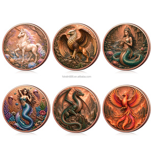 Koin Koleksi Peringatan 5 Oz .999 Tembaga Murni, Dua Sisi, Relief 3D Tinggi, Makhluk Mitologi, Berwarna - Product Image 5