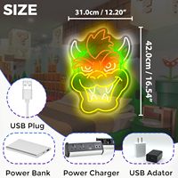 Anime Mario LED Neon Sign Lamp Dimmable Acrylic Game Room Sign for Kids Bedroom for Gaming & Entertainment