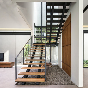 Escalera Interior Dúplex Recta <span class=keywords><strong>de</strong></span> Estilo Industrial Minimalista <span class=keywords><strong>de</strong></span> Lujo y Kits <span class=keywords><strong>de</strong></span> <span class=keywords><strong>Escaleras</strong></span> Modulares con Peldaños <span class=keywords><strong>de</strong></span> Madera - Product Image 3