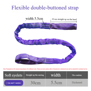 새로운 더블 플라이 라운드 웨빙 슬링 1m ~ 12m 하이 퀄리티 리프팅 슬링 - Product Image 6