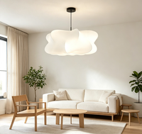 Lustre suspendu minimaliste en tissu, abat-jour doux et chaleureux, pour salle à manger, salon, hôtel, lampe décorative design