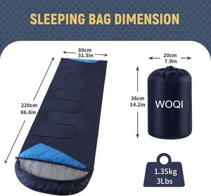 Woqi-saco de dormir de algodón para acampar al aire libre, saco de dormir con capucha para tienda - Product Image 2
