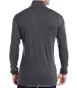 Tùy Chỉnh 100% Tinh Khiết Merino Len Của Nam Giới Giữa Trọng Lượng 1/4 Zip Cửa Thể Thao Cơ Sở Lớp Thể Thao Dài Tay Áo Quần Áo Áo Sơ Mi - Product Image 3