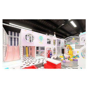 Aire de jeux intérieure pour enfants aux couleurs pastel, avec aire de jeux de simulation et jeux interactifs, pour usage commercial - Product Image 3