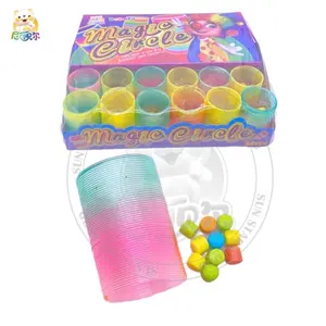 Funny Magic Rainbow Circle Ring Toy Candy Spring Toy Candy