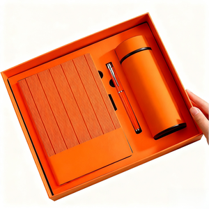 طقم هدايا أعمال فاخر ترويجي، دفتر ملاحظات مقاس A5 مع شعار مخصص بالطباعة البارزة لمناسبات الشركات - Product Image 5