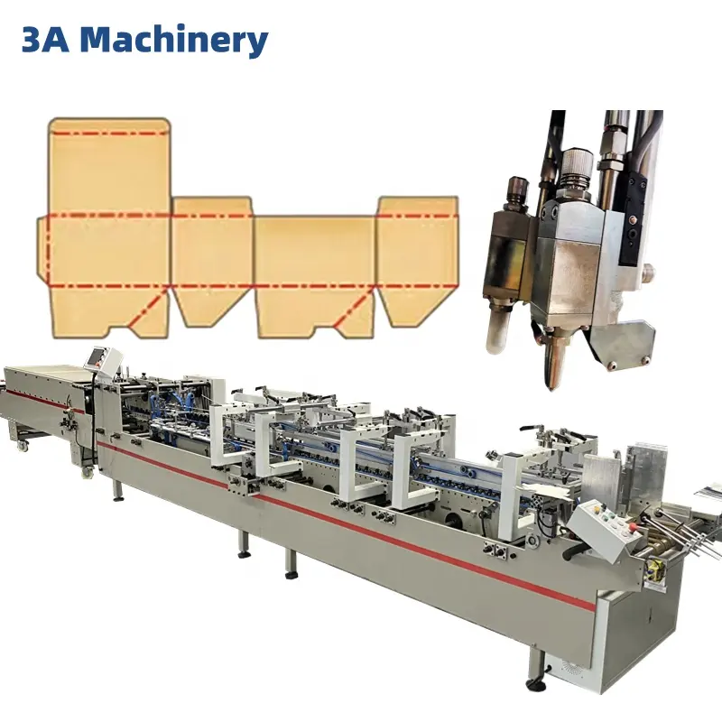 Mesin kotak lipat CQT-900 mesin folder kertas mesin gluer folder bawah kunci tabrakan