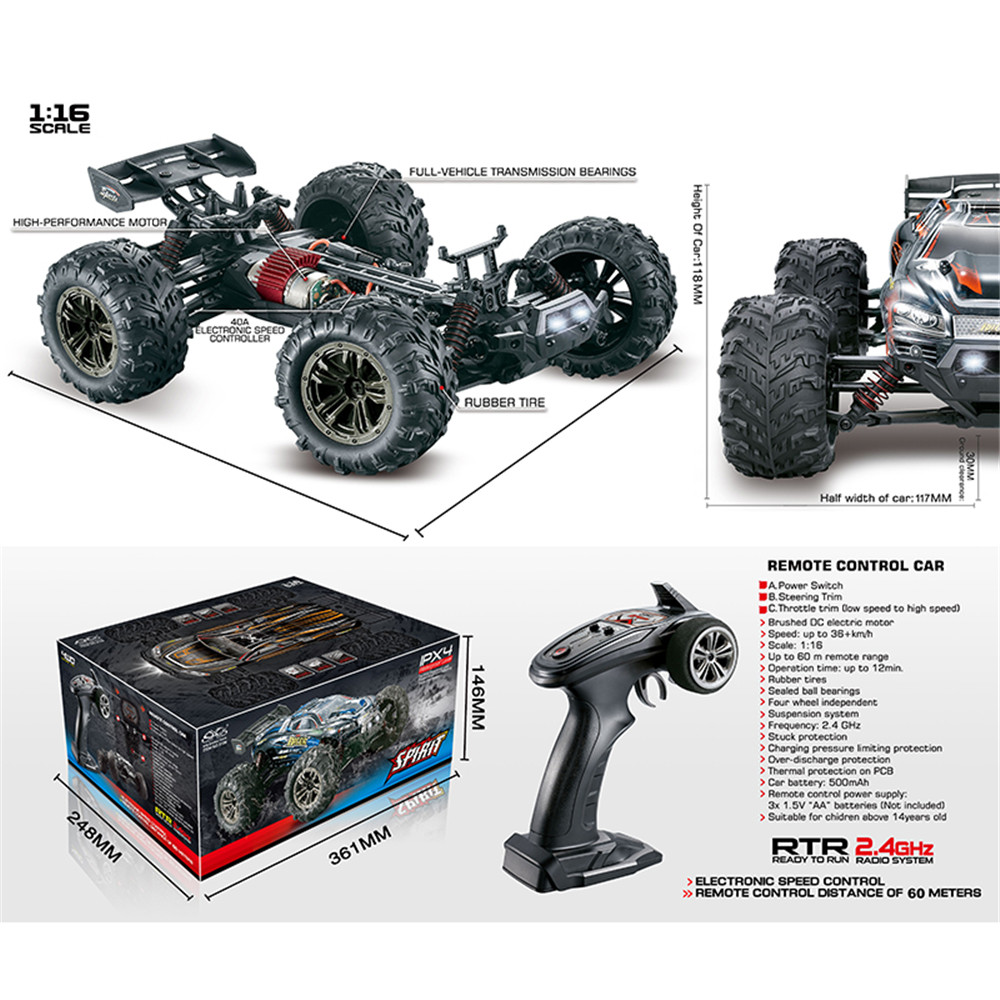 HOSHI Xinlehong 9136 RCカー1/162.4 Ghz 4WDラジコンカー36km/hビッグ