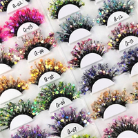 Faux cils dramatiques paillettes cils moelleux glisser reine sirène maquillage bricolage cils cils décoratifs