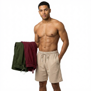 Men's Cotton Knit Gym <b>Shorts</b> Stylish Casual Athletic Jogger Sweat <b>Shorts</b> with Adjustable Drawstring Waistband and Side Pockets - Product Image 2