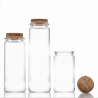 Vente en gros de pots en verre ronds transparents de 20 ml, 30 ml, 50 ml, mini pots pour le miel, les épices, les bonbons, de qualité alimentaire, imprimés en sérigraphie, avec bouchon à vis et couvercle en liège