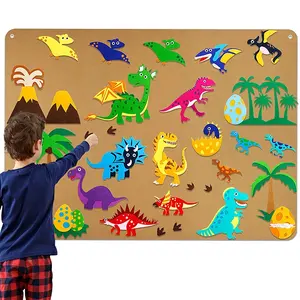 Dinosaurier Flanell Filz Wandbehang Storytelling Board Vorschule Kinder Geschenke Early Learning Play Kit Storyboards Set