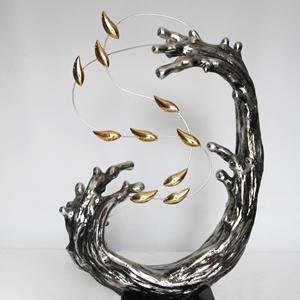 פסל שרף תלת מימדי עמיד למים, אומנות פנים, דקורציה לשולחן עבודה, קישוטי שרף בהתאמה אישית של היצרן, דגים ומים, הרמוניה. - Product Image 5