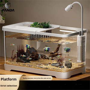 Aquarium de bureau carré auto-circulant écologique pour poissons rouges et tortues, en plastique rigoureusement sélectionné, pour la maison et le salon - Product Image 3