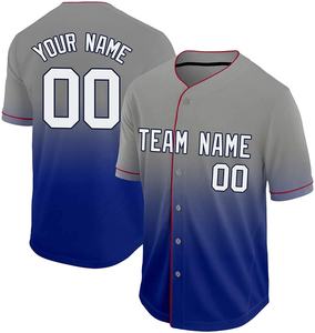 Jersey de béisbol personalizado con botones de poliéster 100% de súper alta calidad en blanco para camisetas de béisbol de estilo profesional de ropa de equipo - Product Image 1