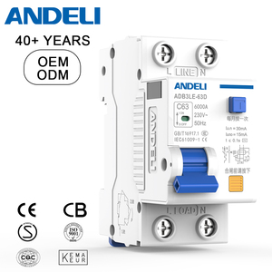 ANDELI ADB3LE-63D 1P 25A 63A Abschaltvermögen Kupfermaterial Miniatur-Leitungsschutzschalter (<span class=keywords><strong>MCB</strong></span>) Schienenmontage Fehlerstromschutz - Product Image 1