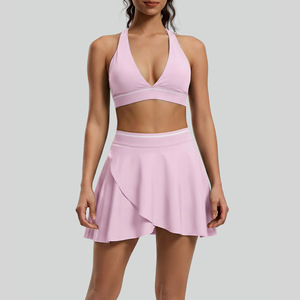 New <b>Sexy</b> Tight Solid Breathable Yoga Sports <b>Bra</b> Quick-Drying Elastic Waist High Waist Shorts Back-Behautiful 2-Piece <b>Set</b> - Product Image 2