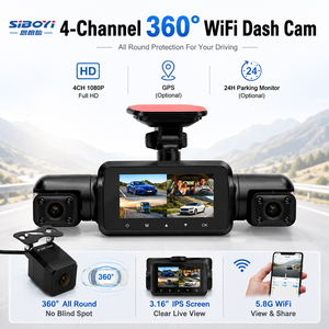 SIBOYI <span class=keywords><strong>Telecamera</strong></span> per <span class=keywords><strong>Auto</strong></span> a 4 Canali con WiFi, GPS, Registrazione in Loop, Visione Notturna, Monitoraggio Parcheggio, Schermo IPS 1080P - Product Image 2