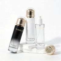 Flacon pulvérisateur en verre personnalisé avec bouchon à vis, emballage de luxe pour soins de la peau, vide, plusieurs tailles, transparent, dépoli, ambre, rose, noir, or, brume fine
