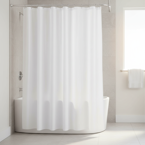 PEVA SHOWER <b>CURTAIN</b> 140X180CM WHITE WITHOUT RING - Product Image 3