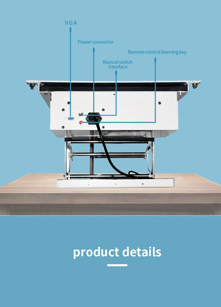 Factory new design 32-75inch Conference room smart system ceiling pop-up TV bracket Electric flip down ceiling TV lift