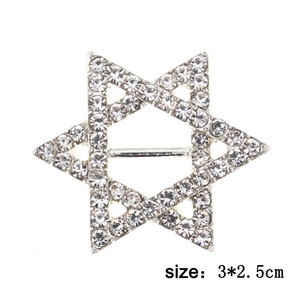 DIY Custom Bling Sparkle Bạc Kim Loại Rhinestone Bridal Dress Belt Buckle 6 Sao Tuyết Nút Flower Party Lời Mời Đám Cưới - Product Image 2