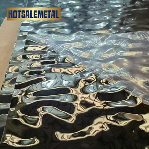 Plaques en acier inoxydable ondulé 4x8 pieds, finition miroir or et argent, prêtes à être expédiées - Product Image 2