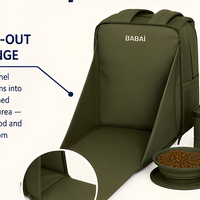 Sac de transport pour animaux de compagnie, sac à dos 2 en 1 pliable, ensemble de voyage avec sac isotherme pour nourriture pour chats et chiens
