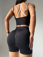 Soutien-gorge de sport à maintien élevé et contrastant pour femme, idéal pour le fitness, le yoga, l'entraînement et la gym, avec logo frontal, style débardeur