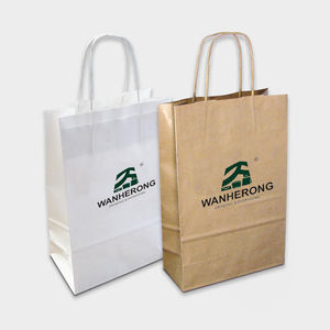 Bolsas de Compra de Papel Kraft Reciclado, Impresión Personalizada con Asa, Ecológicas, para Regalos, Proveedor al por Mayor - Product Image 1