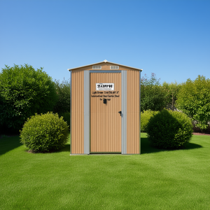 Casetta da Giardino in Acciaio Zincato Marrone Chiaro 75.6x238.6x87.8 per Stoccaggio - Product Image 2