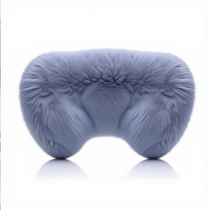 Faux Fur Seat <b>Cushion</b> Single Piece Gray Car Seat Pad Soft Comfortable For Vehicle Interior Use - Product Image 2