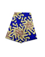 Pagne Africain Wax Tissu en Coton Imprimé Type Hollandais avec Motif Grand Super Doré