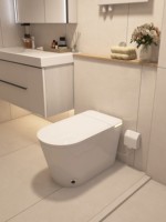 Meilleures ventes : Siège de toilette intelligent monobloc moderne avec capteur automatique, bidet, siège chauffant, lavage féminin, drainage P-Trap et S-Trap, télécommande