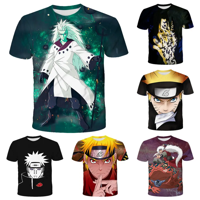 Camiseta Harajuku para crianças, fantasia de cosplay, roupas de estilo de rua para homens, personagem de anime estampado em branco