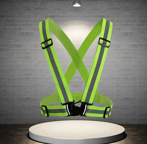 Gilet de sécurité à sangle élastique réfléchissante orange fluorescent haute visibilité avec logo personnalisé certifié ANSI classe 1 EN 20471 - Product Image 3