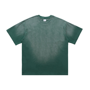 Camiseta Vintage para hombre, nuevo diseño, 100% algodón, tejido, temperatura termocrómica, cambio de Color, técnicas lavadas, camiseta con patrón sólido - Product Image 3
