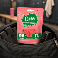 Bonbons gélifiés à haute teneur en protéines à la pastèque, complément alimentaire pour le soutien musculaire, collation savoureuse pour le fitness, style de vie actif, nutrition quotidienne
