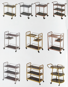 Chariot de snack-bar Chariot d'hôtel Chariot de cuisine avec roues Chariot de service en métal Chariot de bar pour servir dans les hôtels - Product Image 2