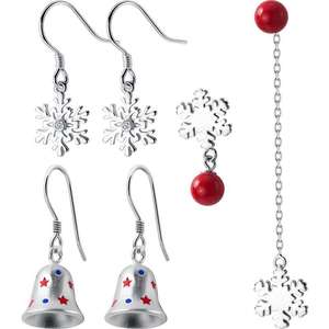 Nouvelle tendance Offre Spéciale 925 boucles d'oreilles en argent Sterling père noël arbre wapiti flocon de neige cloche bonhomme de neige série mignon accessoires pour femmes - Product Image 5