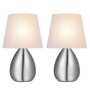 Juego de Lámparas de Mesa Modernas DB Teamo, Pantalla de Vidrio Plateada de 11'', Luz LED Cálida para Dormitorios, Estudio, Decoración del Hogar - Product Image 3