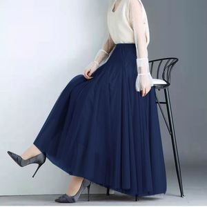 <span class=keywords><strong>Jupe</strong></span> longue plissée en <span class=keywords><strong>tulle</strong></span> d'été pour femmes <span class=keywords><strong>Jupe</strong></span> décontractée à taille élastique pour filles coréennes Doublure à gros ourlet - Product Image 3