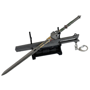 Lame de survie tactique Arena Breakout 22CM Full Metal Replica - In-Game Three Chi <span class=keywords><strong>Sword</strong></span> Collectible avec étui en cuir Cosplay - Product Image 1