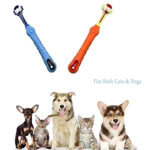 Toptan köpekler için üçlü kafa plastik Pet diş fırçası diş temizleme aracı - Product Image 6
